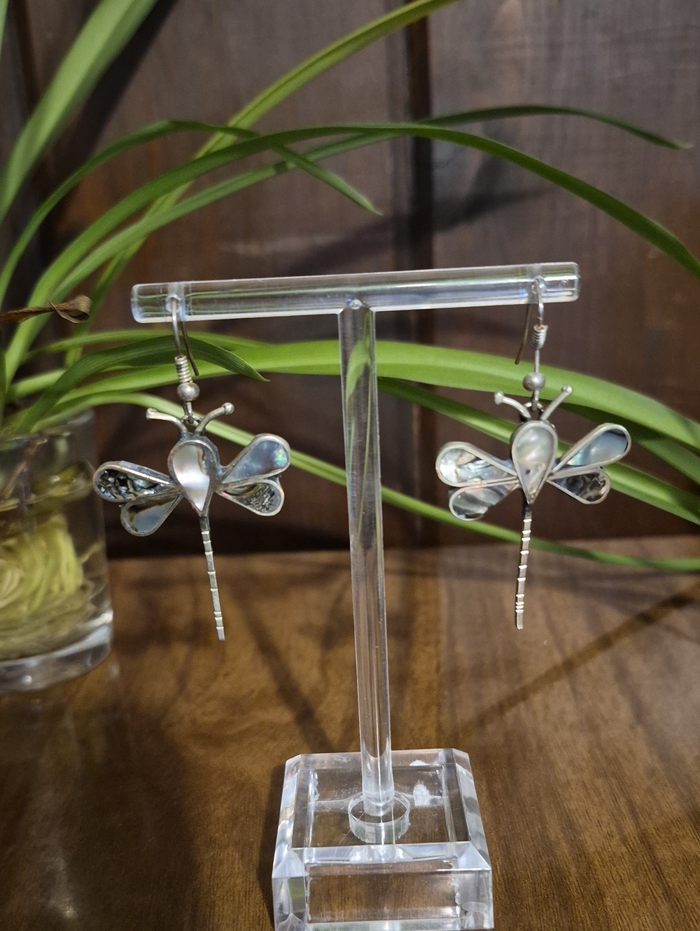 Alpaca Dragonfly Abalone Shell Drop Earrings - Women Jewelry